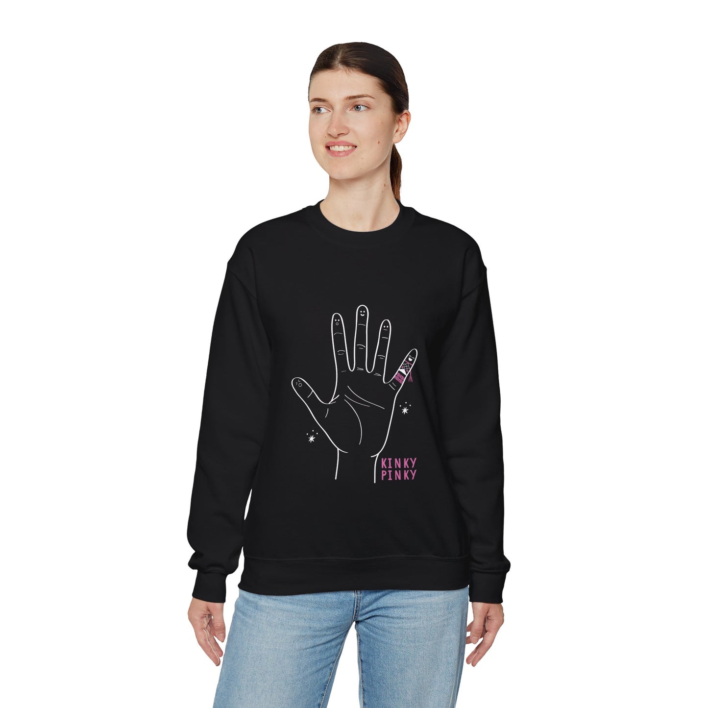 Kinky Pinky Motif Crewneck Sweatshirt