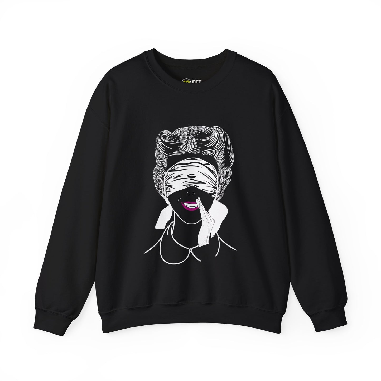 Blindfold Motif Crewneck Sweatshirt
