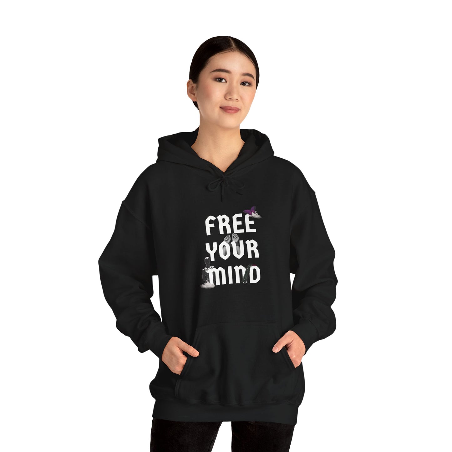 Free Your Mind Motif Graphic Hoodie