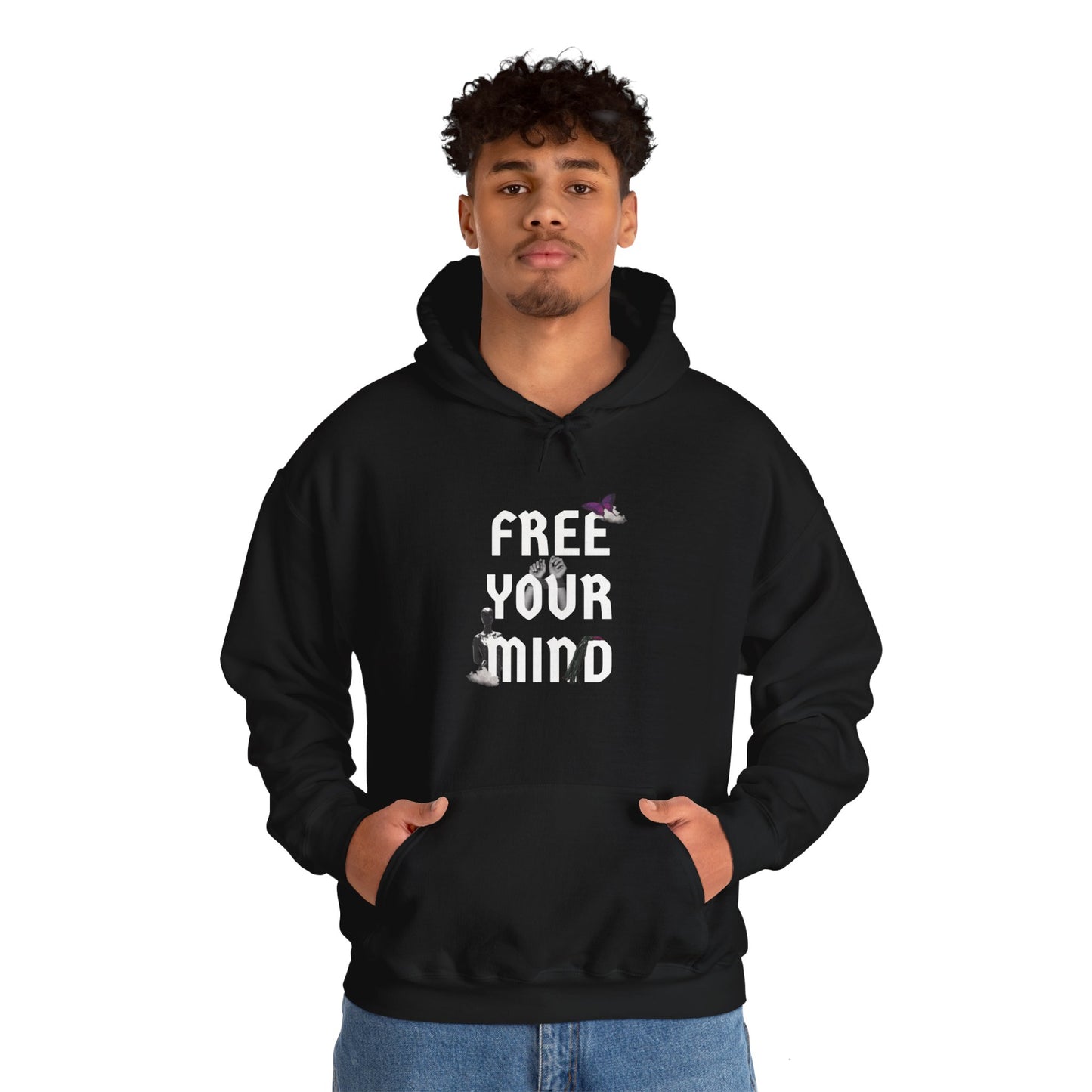 Free Your Mind Motif Graphic Hoodie