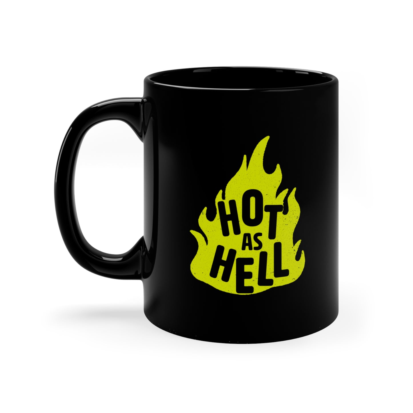 Hot As Hell Motif Coffee Mug (Green)