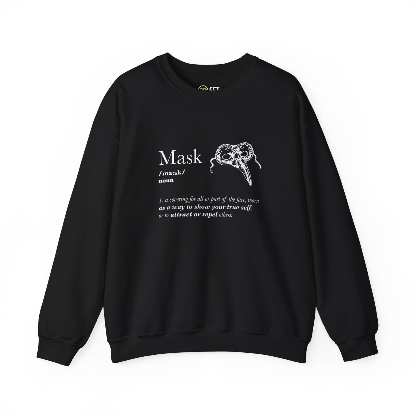 Mask Motif Crewneck Sweatshirt