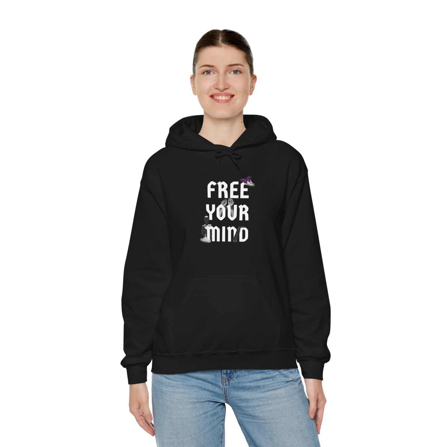 Free Your Mind Motif Graphic Hoodie